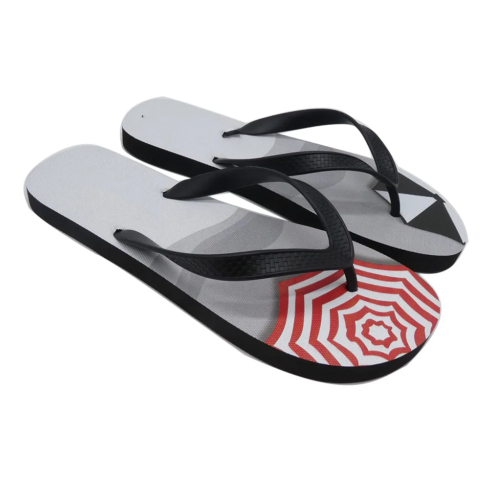 Good Quality Men Umbrella Silk Printing Flip Flop Sandals Flat Lightweight Thong Beach Summer Slipper