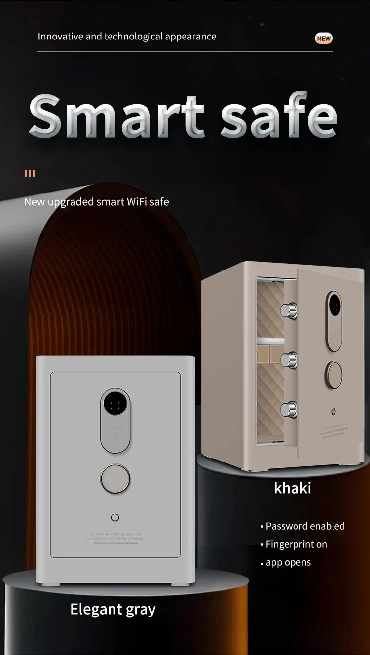 CEQSAFE Wifi Anti-Theft SteeL Office Home Safe Alarm Fingerprint Simple Password Safe Box Password Key for Home Office Security factory