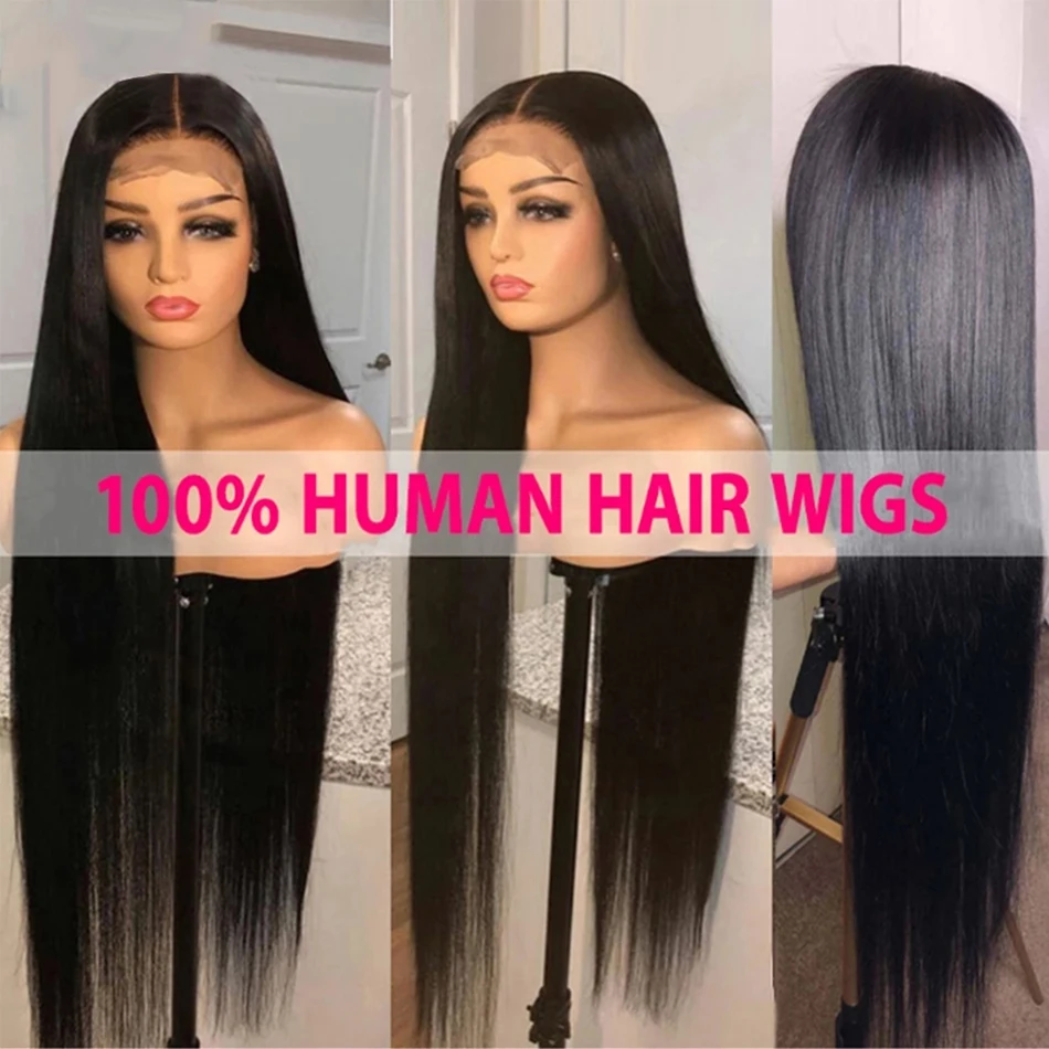 Straight Human Hair Wigs Malaysian Human Hair Wigs For Black Women 4x4 5x5 HD Lace Closure Wig