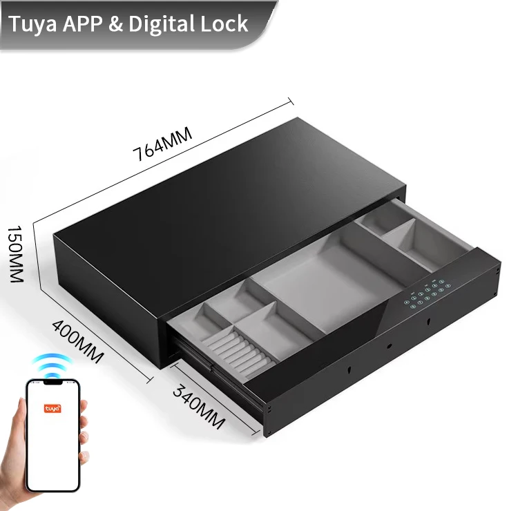product ceqsafe smart wholesale custom hidden password drawer safe box modern for bedroom living room safe storage-7