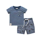 Wholesale kids clothing sets 2-7year casual wear boys outfits printed t-shirts short pants cotton children's clothing sets
