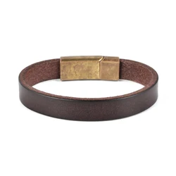 F270 Custom Bangle Bracelet for Men Logo Wholesale Wrist Band Magnetic Clasp Leather Bracelet Gifts Premium Multicolor Vintage