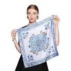 Scarf 2021 Custom Square Scarf Jane Satin 70*70 Cm Silk Hair Head Scarf Women Ethicon Soie Scarves Shawl