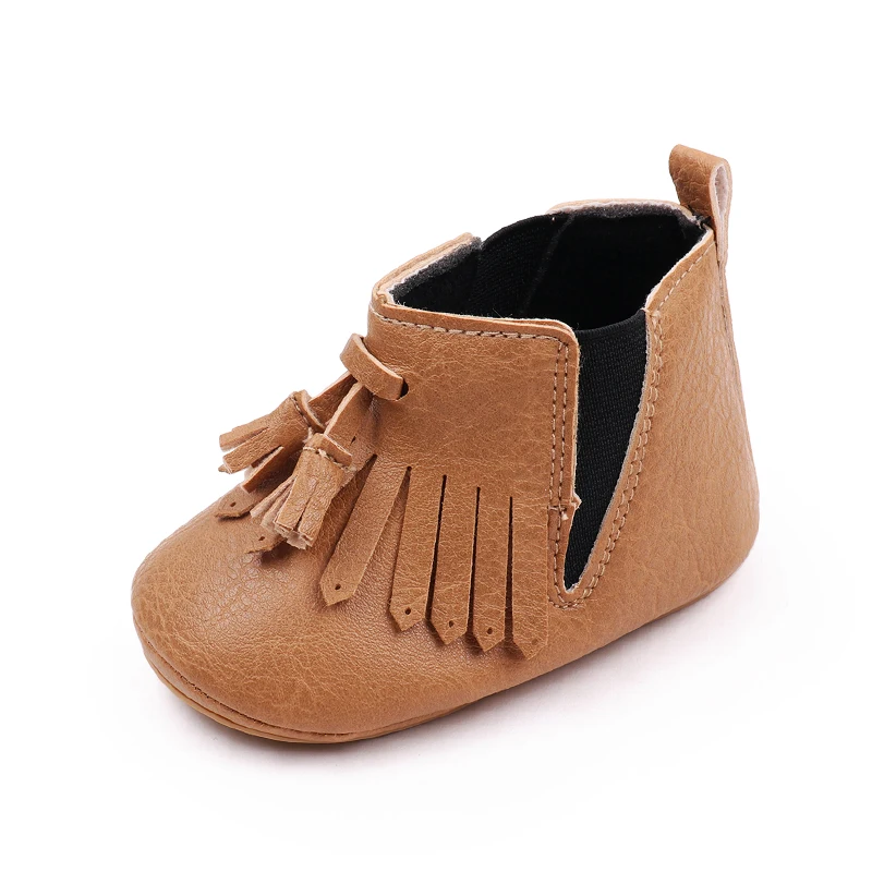 Baby Walking Shoes 0-1 Year Old Girls Soft Soles Soft PU Leather Tassel Infants Boots factory