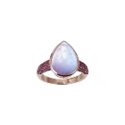 Woman Design Ring Eye Shape Rainbow Moonstone Gemstone Colored Zircon Ring For Women Vintage Ring Anniversary Gift