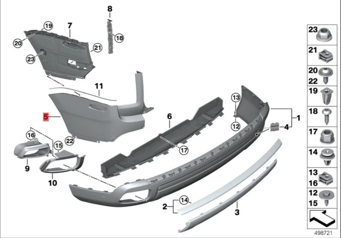 product 2025 hot sale auto accessories pp plastic rear bumper for rolls royce cullinan oe 51127478203 51127478204554-3