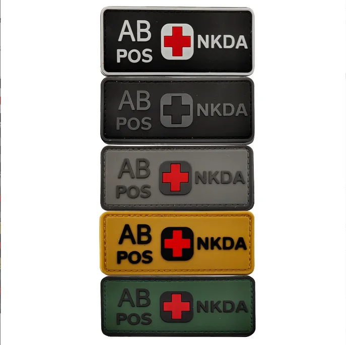 Patch Quadrato PVC 3D Gruppo Sanguigno AB+ Con Velcro - Glow - Foto 2