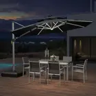Outdoor Furniture Popular 3*3m Umbrella Outdoor Furniture With Solar Lights