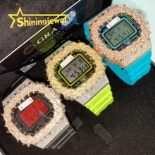Thorn Ice Cube Shock DW5600 Buss Down Watch Bezel Collection Custom Made Buss Down Watch Case Iced Out Band Hip Hop