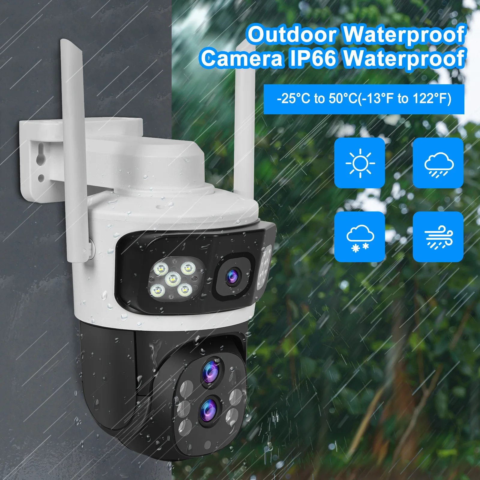 6MP Outdoor Network Camera 4G Wifi Solar Powered V380 Surveillance CCTV 4G SIM CARD Solar 10 X Digital Zoom Security Monitoring