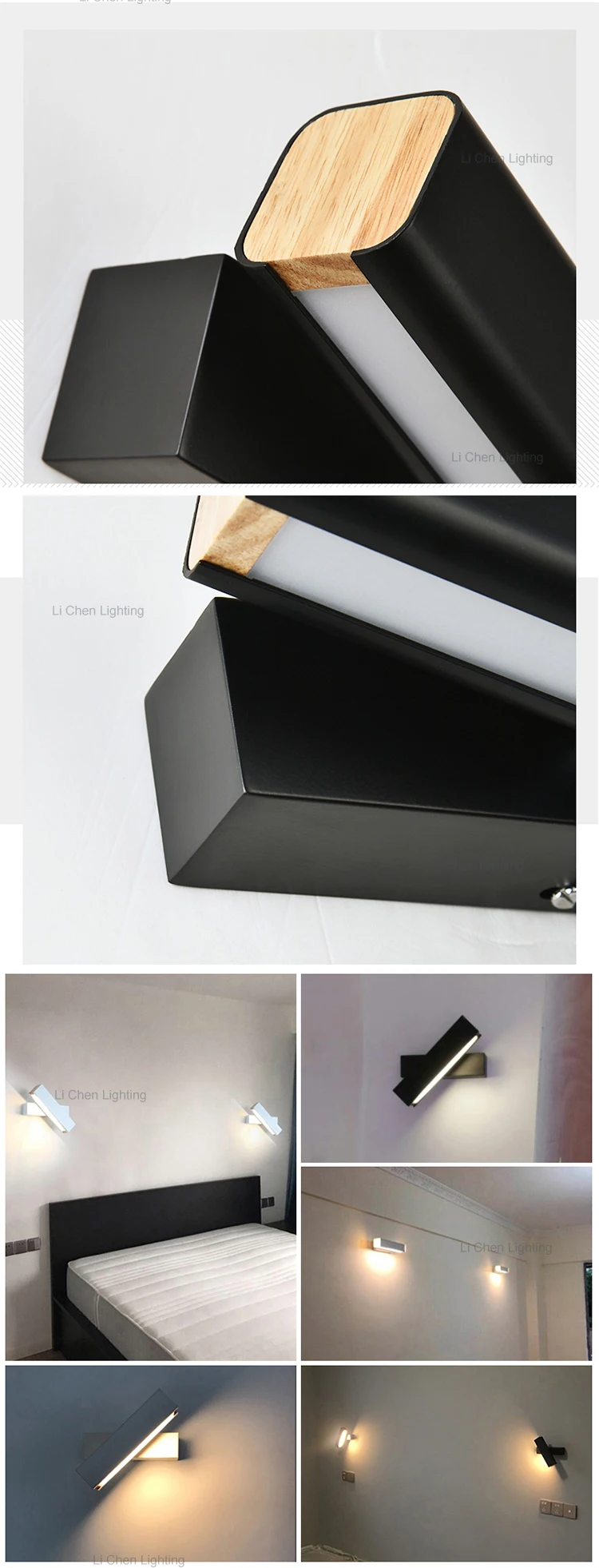 rt 2206 contemporary style indoor decoration sconce light bedside corridor adjustable modern led wall lamp-2