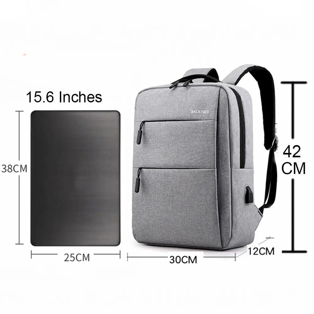 High Capacity Design 15.6 Inch Laptop Pocket Business Travel Backpack Comfortable Flat Back Bag