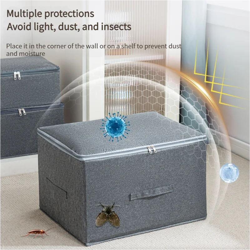 OEM New Household wardrobe clothes organizer basket storage box cationic fabric storage box clothes organizer box with lid