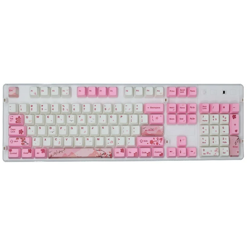 pink keyboard keycaps