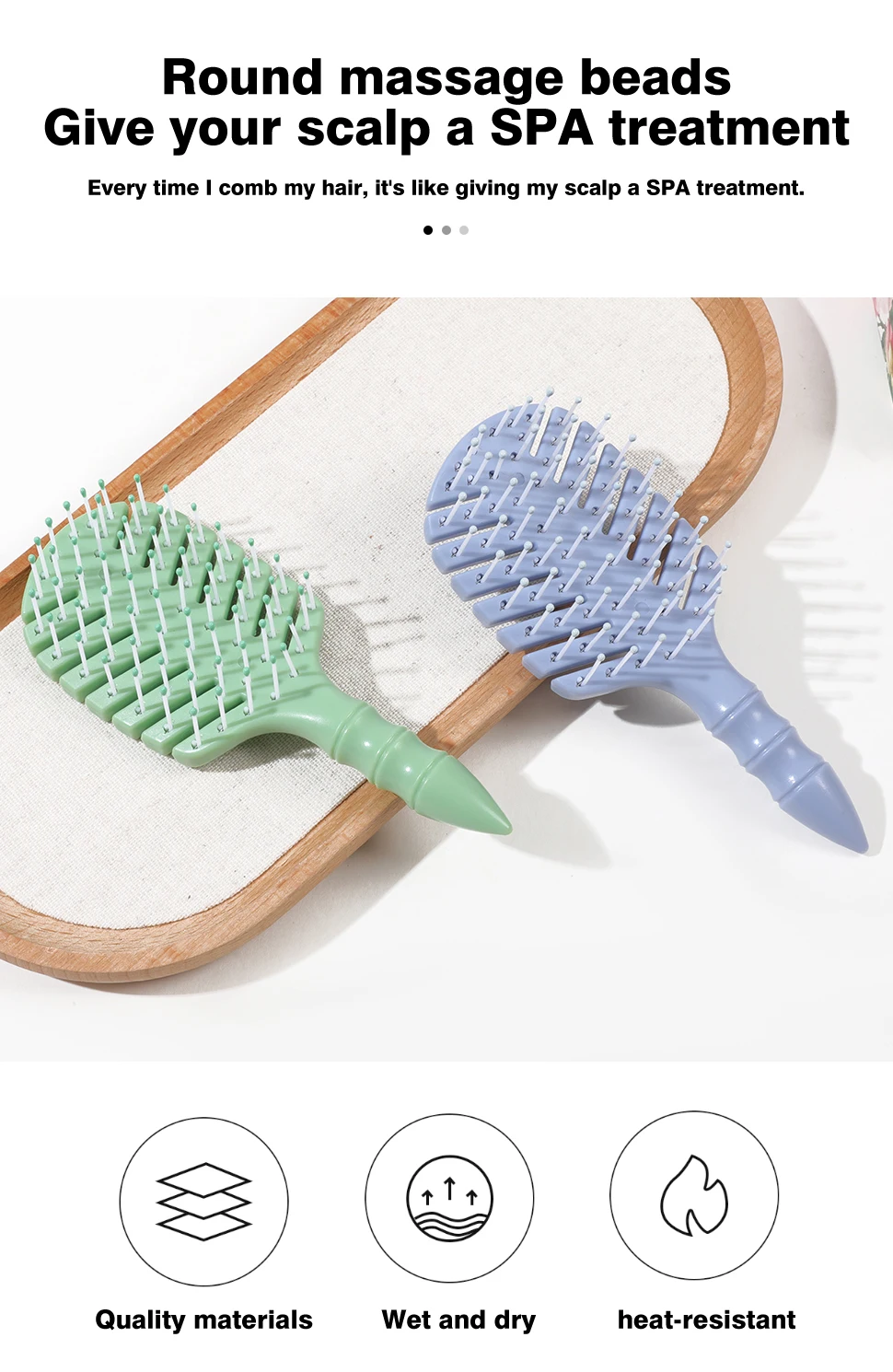 Portable Anti-Tangle Hair Comb for Kids with Dense Hair Eco-Friendly Soft Plastic Brush Nylon Paddle with Vent Feature factory