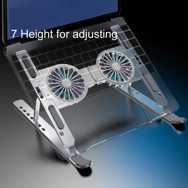 Adjustable Foldable Aluminum Portable Computer Stand Laptop Stand with fan cooling