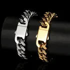 Hip Hop Jewelry Men NUOYA Hip Hop Jewelry Miami Link Stainless Steel Bracelet Men Cuban Bracelet