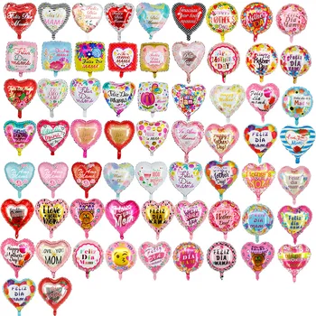 18 inch Spanish I love you mom heart square shaped mother's day heart shape English mother's day foil balloons party decoration