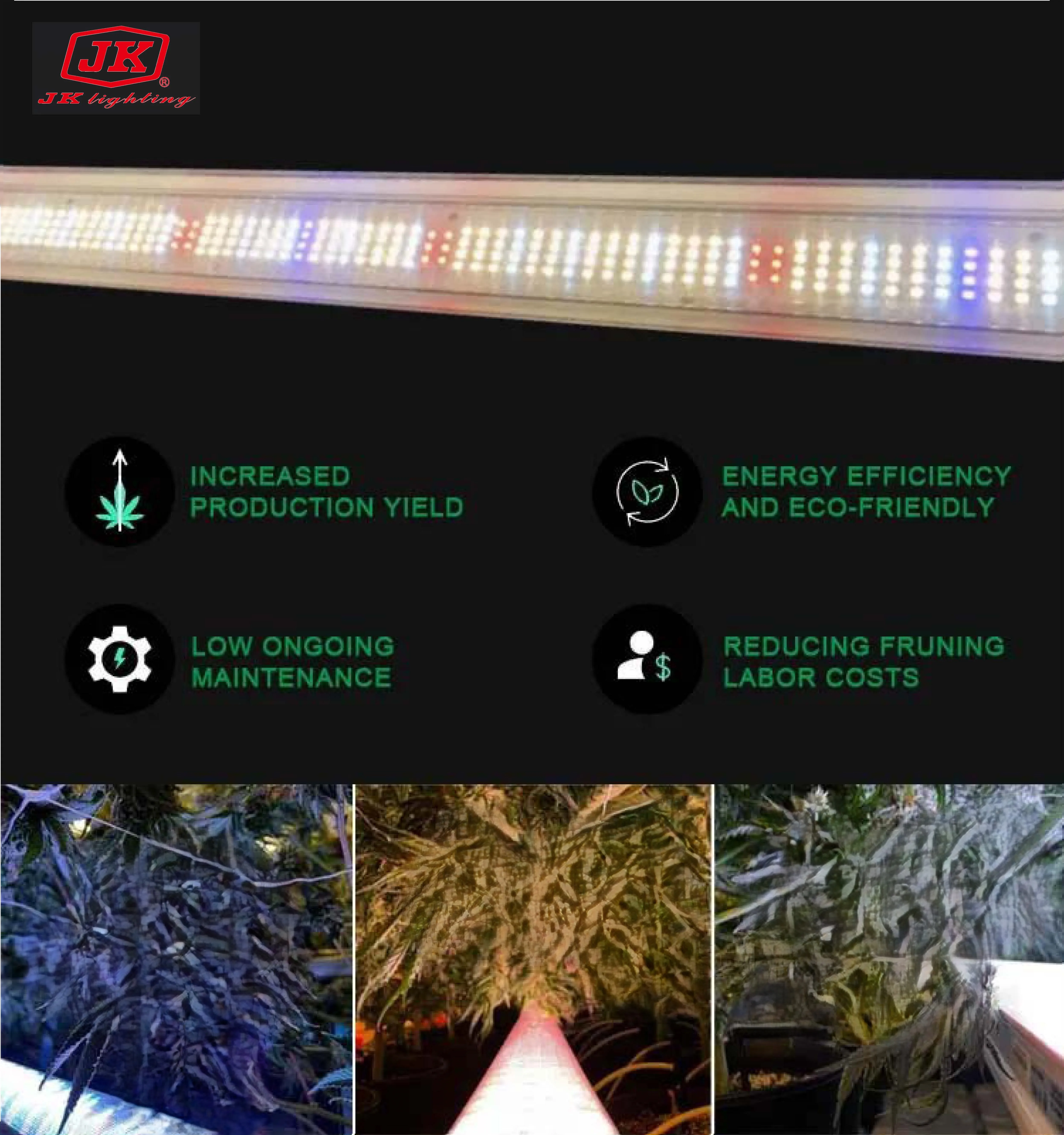JK Aluminum Alloy IP65 Growlights Dimmable Light Full Spectrum 120w Plants Led Strip 730nm Far Red Full Spectrum Led Grow Light details