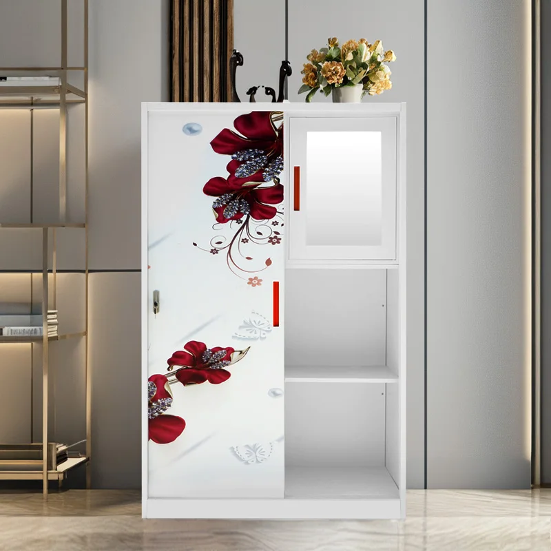 Modern 2-Door Iron Steel Metal Locker Printed Wardrobe for Home Bedroom Bathroom School Office Gym for Hotel Furniture