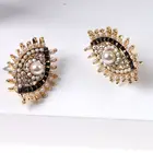 Alloy Earrings 2021 Hot Selling 16k Gold Plated Zinc Alloy Casting Big Secret Evil Eyes Earrings For Women Trendy Jewelry