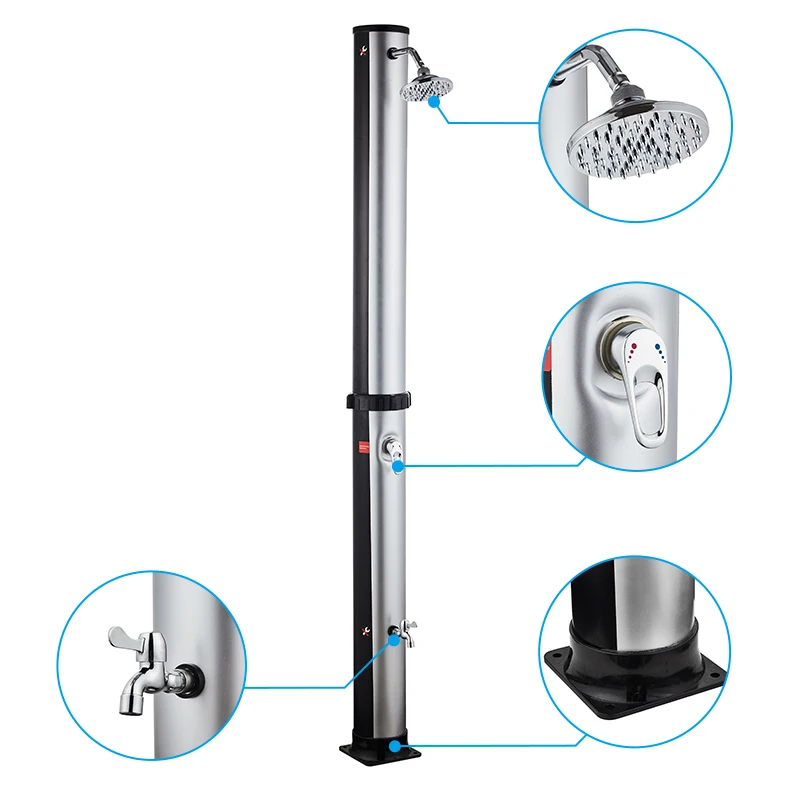 Environmental Protection Energy Saving Large Capacity PVC Outdoor Garden Solar Shower Column