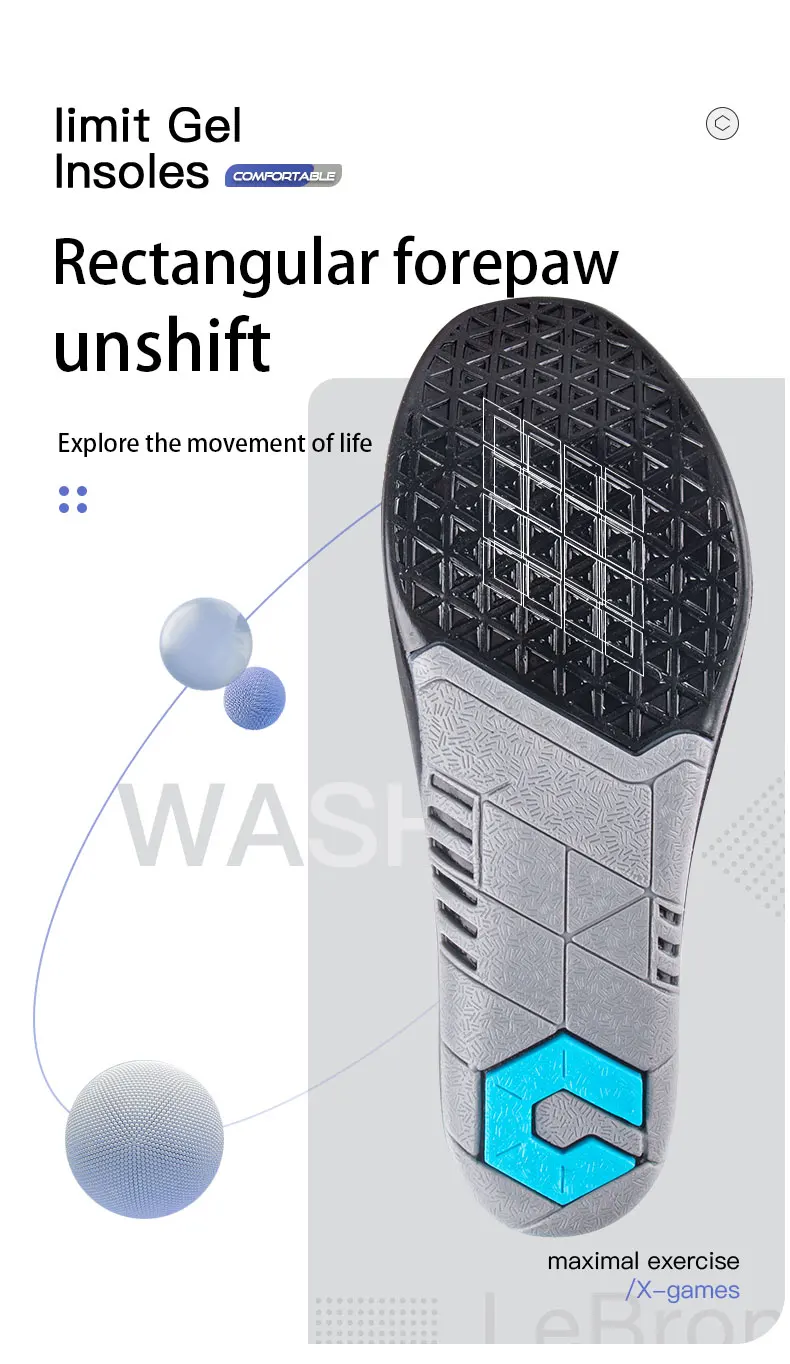 Men’s Silicone Running Insoles with Triple Shock Absorption Men’s Silicone Running Insoles with Triple Shock Absorption