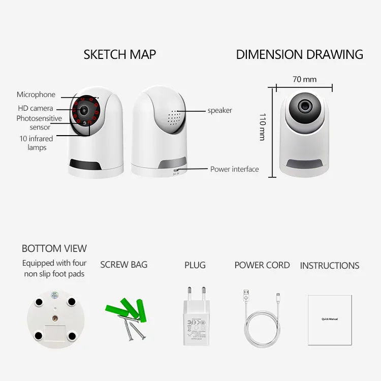 XM Icsee 3MP 4MP Indoor wireless Baby camera security surveillance Two-way Audio 1080P wifi baby security camera monitor