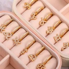 Earring Cz Earrings Brass Earring Jewelry Zodiac Gold Plated Cz Zircon Huggie Earring For Women 2021
