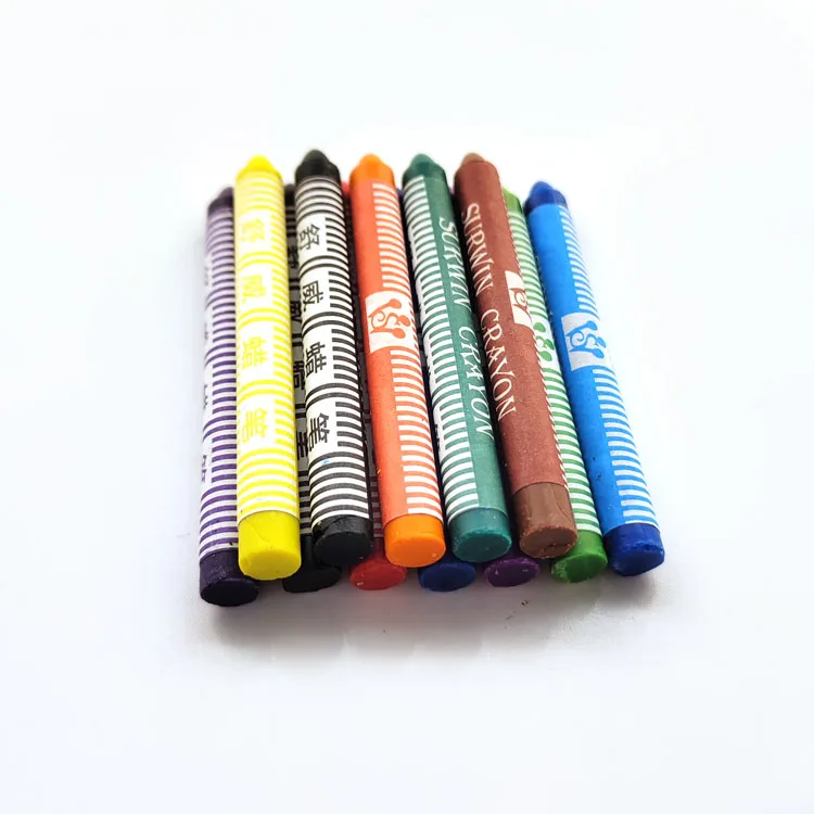 NO.88 12-Color Plastic Wax Crayon Set Bath-friendly Kids Drawing Crayons Wholesale Boxed Crayons