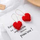 Heart Earring Fashion Heartearringsheart Autumn Winter Lovely Hallow-out Heart Earring Fashion Fresh Girl Cute Earring