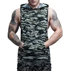 Hoodie Custom Mens Muscle Plain Gym Color Block Sleeveless Hoodie