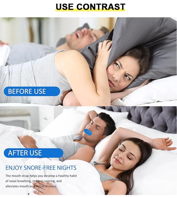 Customized Logo Mouth Tape for Lady Stop Mouth Breathing Sleep Strips Help Nasal Breathing Hypoallergenic Adhesive Sleep Tape factory
