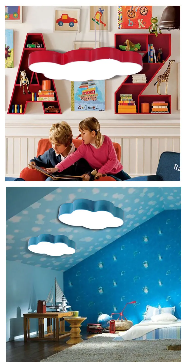 Kids Indoor Pendant Lights Cartoon Lovely Kindergarten Baby Small Cloud Lamps Led Ceiling Chandeliers