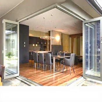 AS2047 Certified Modern Design Glass Folding Door with Aluminum Frame for Home Use Other Bi-Folding Doors