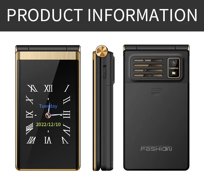YEEMI M1 GSM 2G Flip Mobile Phone for the Elderly - Dual Sim