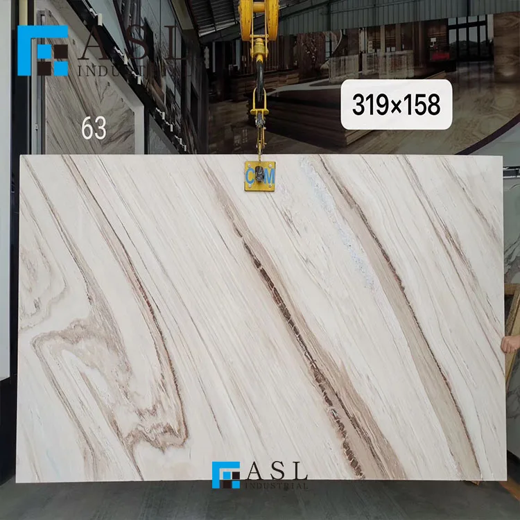 White Caffeine Gold Sand Marble Polished Slabs For Wall Natural Stone Supplier