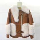 Coat New Design Women Winter Merino Sheepskin Coat Real Lamb Fur Jacket And Coat For Ladies