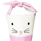 Selling Amazon Hot Selling Cute Bunny Bucket Children Easter Bag Egg And Candy Storage Bucket With Bow