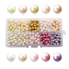 Beads 10 Colors 500pcs 6mm Glass Pearl Beads Round Beads Pearl Charms Box DIY Jewelry Set For Kid