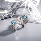 Topaz 925 Topaz Natural Blue Topaz Gemstone Dainty Women Jewelry 925 Sterling Silver Bling Diamond Ring