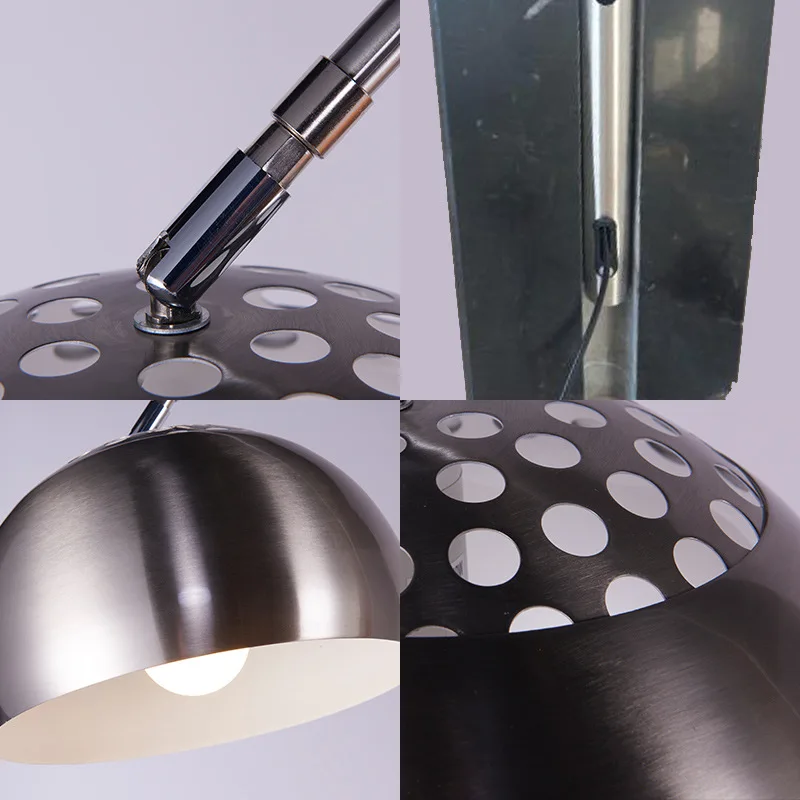 Modern Marble Base Arc Standing Floor Lamp For Living Room