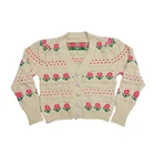 Cardigan Factory Sale Retro Floral Knitwear Sweater Cardigan Jacket For Women