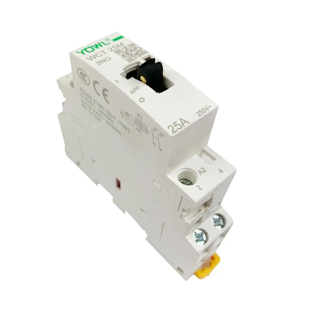 TOCT1 25A 2NO 220V Din rail Household ac contactor With Manual Control Switch 