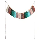 Bead Hand Woven Home Tapestry Tassel Color Wood Bead Wall Hanging Creative Bedroom Living Room Wall Decoration