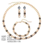 Pearl Necklace Pearl Gold Women Pearl Necklace Earrings Bracelet Jewelry Set Polynesia Hawaiian Necklace Bracelet