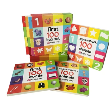 Custom baby English learning first 100 words children board book printing