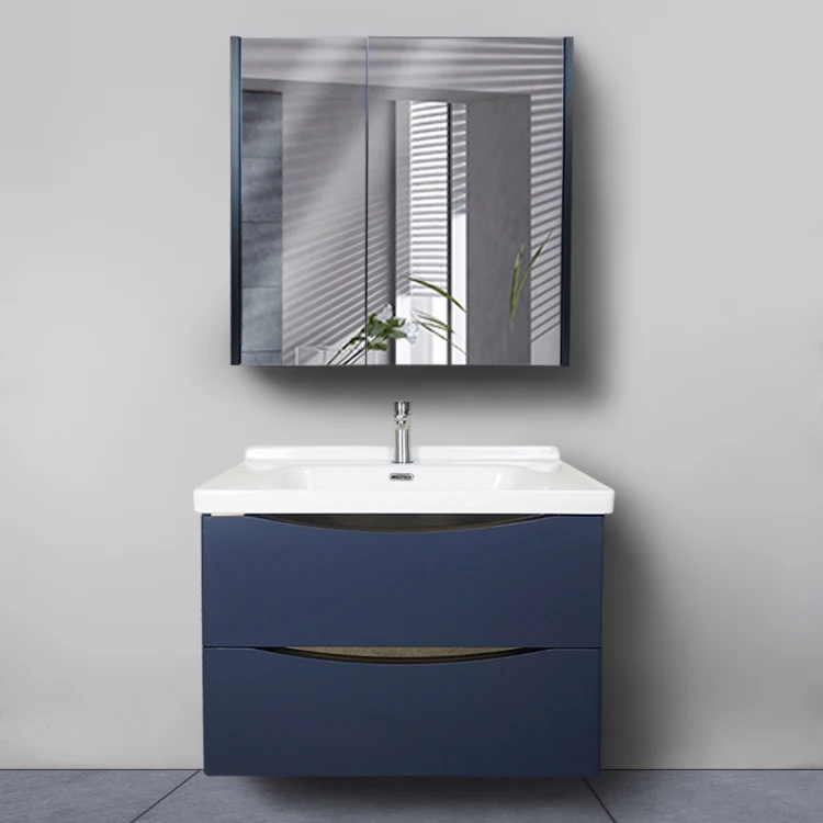 Tarpul European Style Blue Wall-Mounted Bathroom Vanity Cabinets Modern Design Sanitary Ware Bath Set for Home or Hotel details