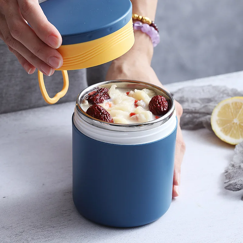 Hot Amazon High Quality Portable To Work Food Jar Container Thermo Food Flask Kids Lunch Box Stainless Steel Soup Cup