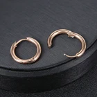 Earrings Black 18k Gold Plated Stainless Steel Round Earrings Huggies Small Hoop Women Men Black Silver Earrings